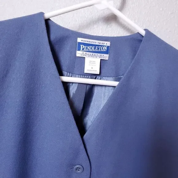 PENDLETON Collection 100% Wool Cornflour Blazer Career - Picture 5 of 8